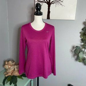 Medium Dri-Fit Regular Fit Long Sleeve Logo Check Mark Gym Yoga WorkoutTop